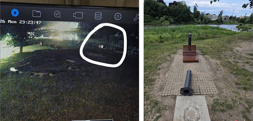 Wandale zniszczyli strefę relaksu przy Marinie. Wszystko nagrał monitoring
