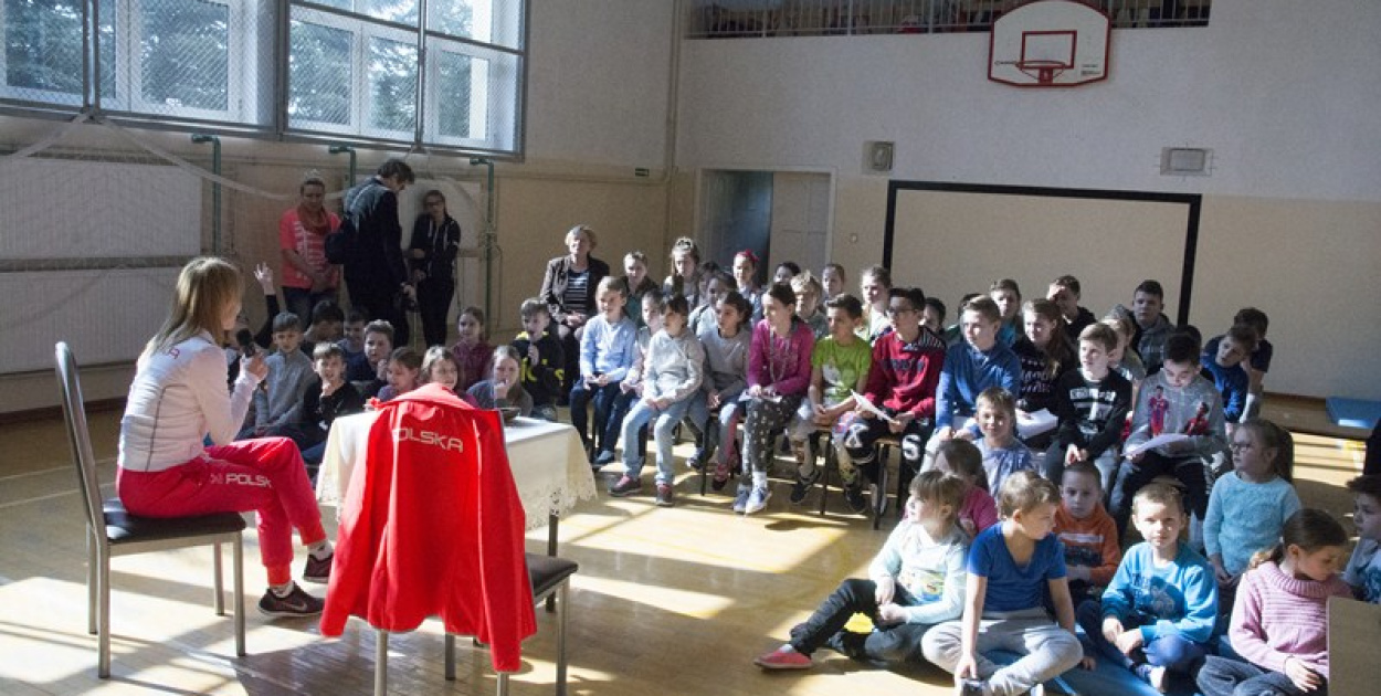 Spotkanie z mistrzynią paraolimpijską w szkole w Gałązczycach