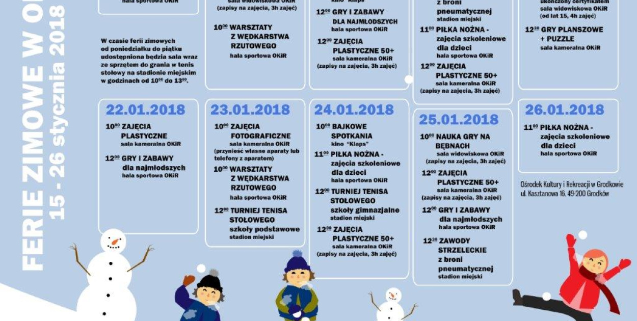 Ferie zimowe w gminie Grodków