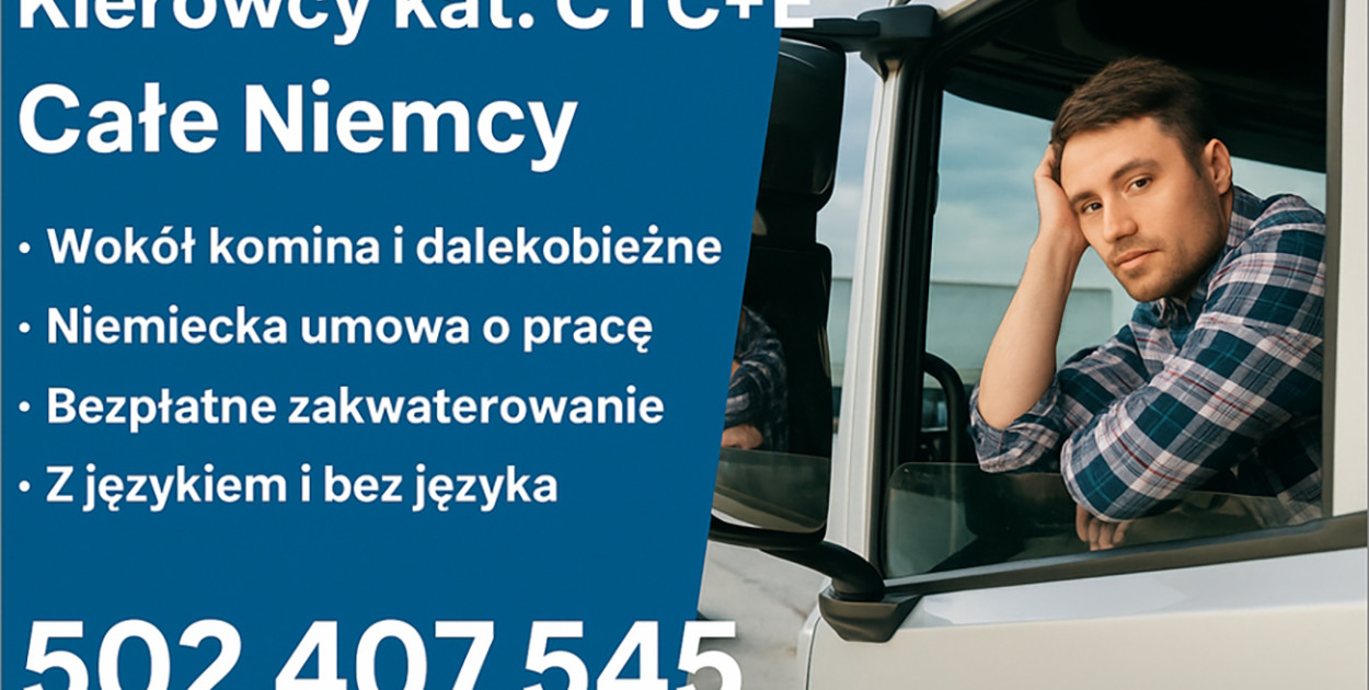 Niemiecka firma zatrudni kierowców C i C+E – minimum formalności