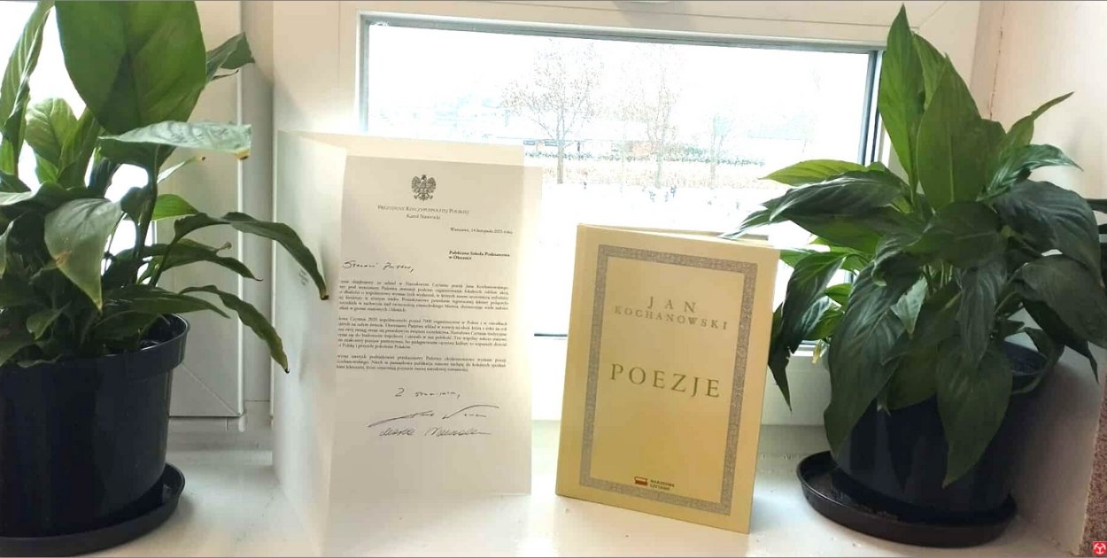 Podziękowania z Pałacu Prezydenckiego dla szkoły w Olszance