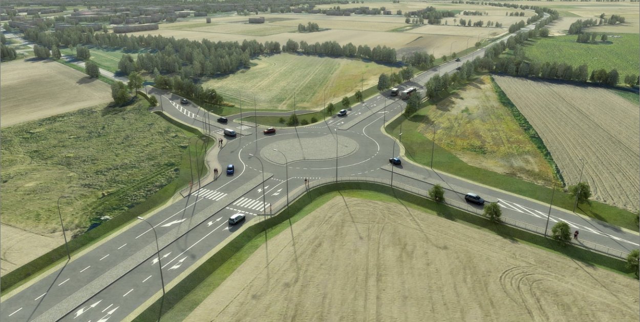 Zarząd Dróg Wojewódzkich realizuje budowę ronda na obwodnicy Grodkowa