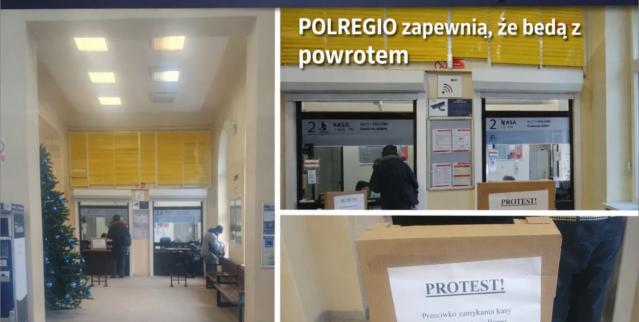 Protest w Brzegu i wyjaśnienia POLREGIO. Kasy mają wrócić