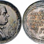 Medal jubileuszu Reformacji, bity we Wrocławiu w 1817 r. (awers i rewers) 