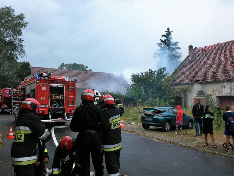 Pożar stolarni w Lewinie Brzeskim