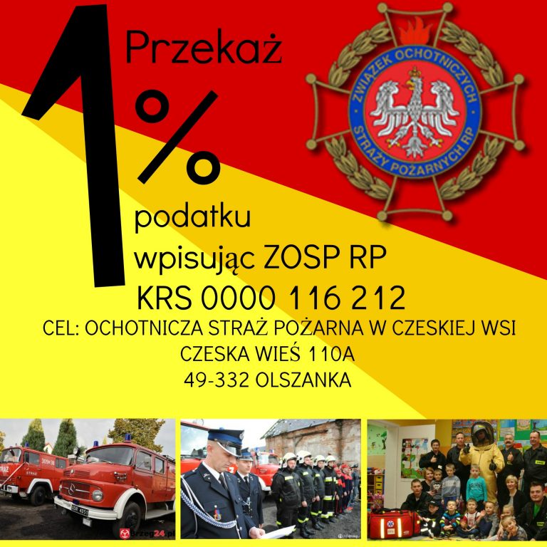 Strażacy z Czeskiej Wsi liczą na wasz 1% podatku