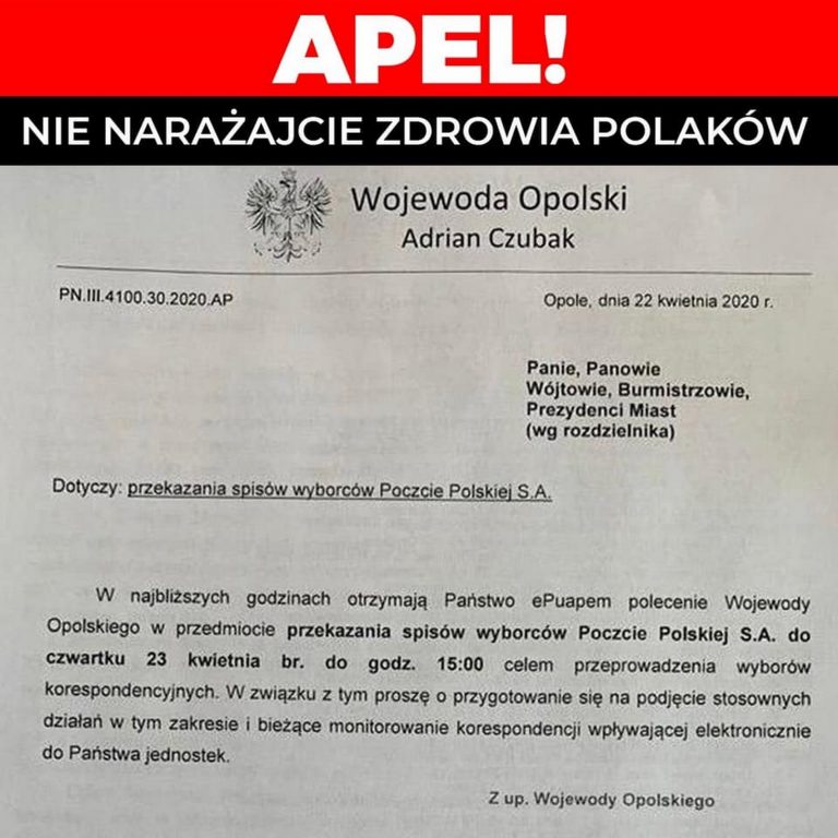 Rząd szykuje wybory korespondencyjne. Poseł Kostuś apeluje: „Nie narażajcie zdrowia Polaków!”