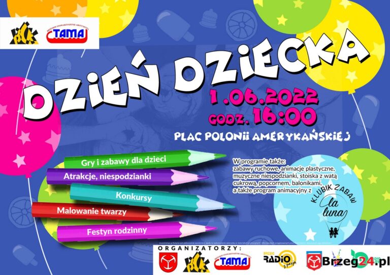 Dzień Dziecka w Brzegu: Festyn na Placu Polonii Amerykańskiej i wydarzenie w Kinie Centrum BCK