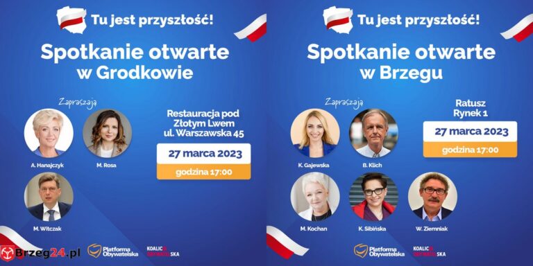 Już w najbliższy poniedziałek odbędą się otwarte Spotkania z parlamentarzystami PO w Brzegu i Grodkowie