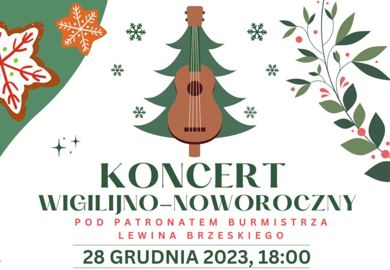 Zaproszenie na koncert wigilijno-noworoczny w Lewinie Brzeskim
